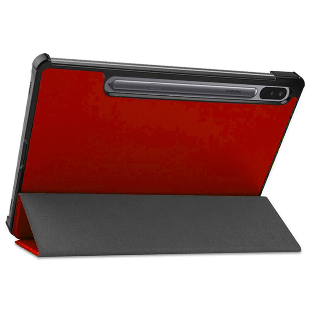 Husa tip carte pentru Samsung Galaxy Tab S7 FE 12.4'', T730/T736 2021, cu suport pentru smart pen, piele ecologica, Rosu, KOF-BBL6869
