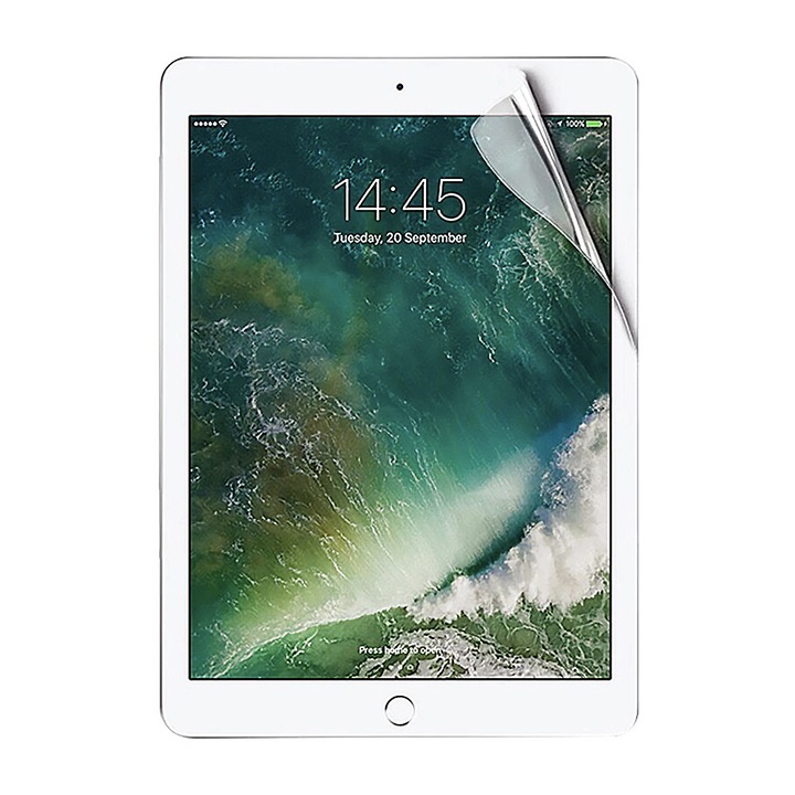 Folie Ecran Tableta pentru Apple Ipad 6th Generation (2018), Silicon Hydrogel Regenerabil, Flexible Hydro-Crystal, Protectie Fata, Full Glue, Instalare usoara, Aziao Optim Solution