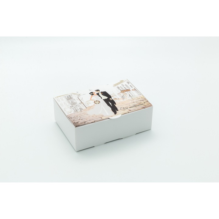 Cutie de Prajituri Mire si Mireasa, Publiserv, 11×16.2×5.5 cm