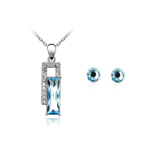 Set bijuterii Geometric Bleu