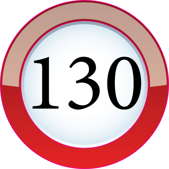 Sticker limita de viteza 130 km/h