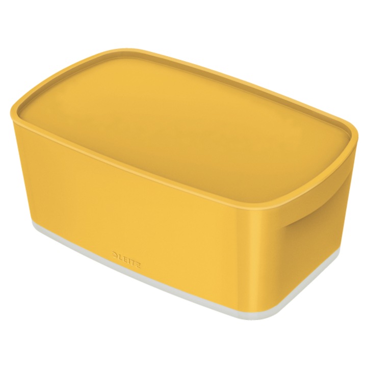 Leitz Cosy Mybox tárolódoboz, Ps, fedéllel, 31x12x19 cm, sárga borostyán sárga