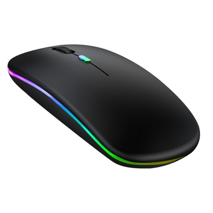 Оптична мишка Zola, С WI-FI, Многоцветни светодиоди, 11x6x2.5 см, Черен