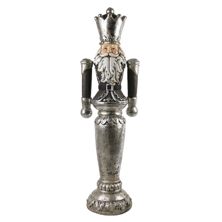 Figurina spargator de nuci, argintiu, 85 cm