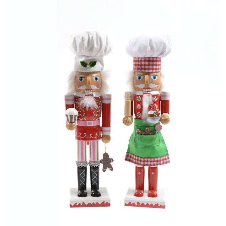 Set figurine Spargatori de nuci cofetari, rosu multicolor, 36 cm