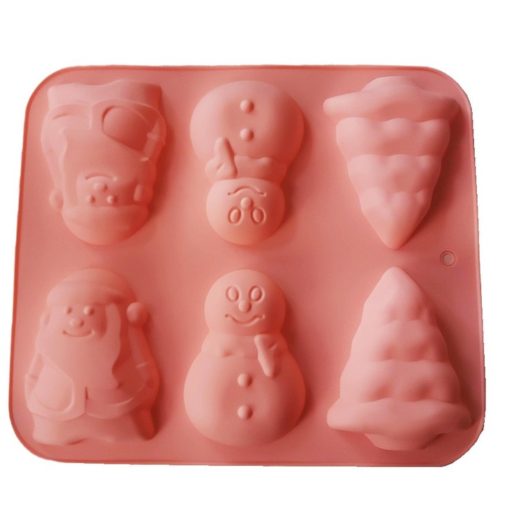 Forma silicon 6 cavitati, Turta dulce, Prajituri, Briose, Portocaliu, 29 cm, 271COF