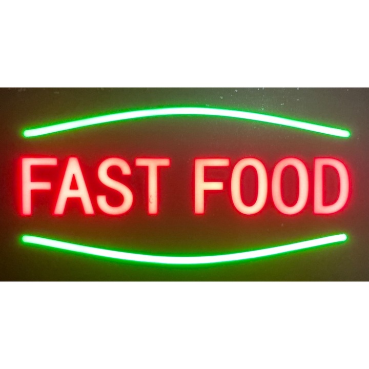 Reclama luminoasa Ledstar, FAST FOOD, de exterior, 44 x 24 cm