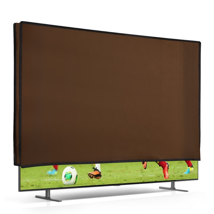 Husa de praf pentru televizor 55 inch, Kwmobile, Maro, Textil, 51703.18