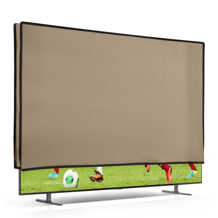 Husa de praf pentru televizor 55 inch, Kwmobile, Bej, Textil, 51703.11