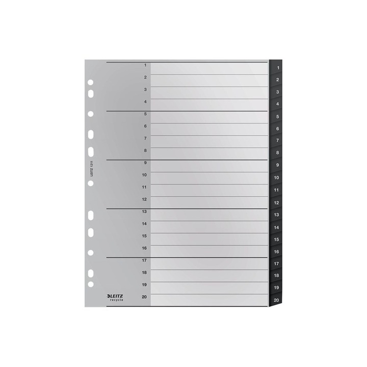 Irodai notesz, Leitz, Recycle, 1-20 PP, 240 x 300 mm, Fekete