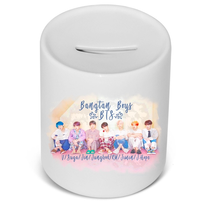 Személyre szabott bts army kpop malacpersely, kerámia, 305 gr