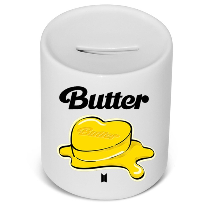 Személyre szabott bts vaj kpop malacpersely, kerámia, 305 gr