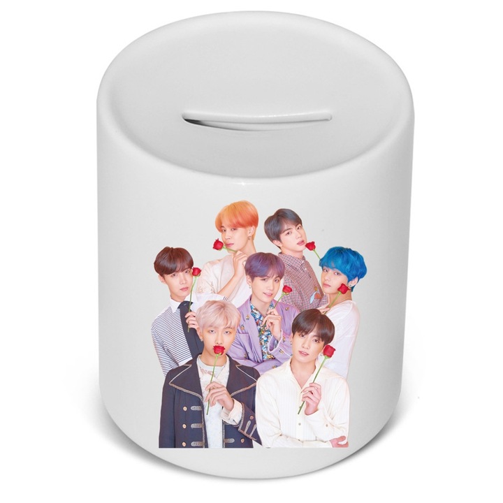 Személyre szabott bts love kpop malacpersely, kerámia, 305 gr