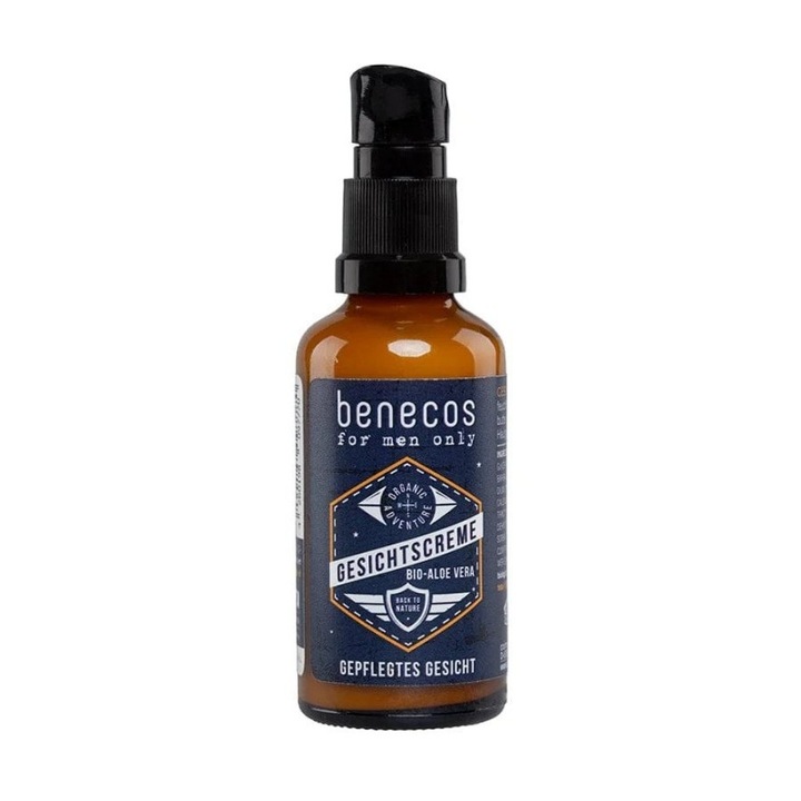 Crema de fata bio pentru barbati, cu aloe vera, Benecos, 50ml