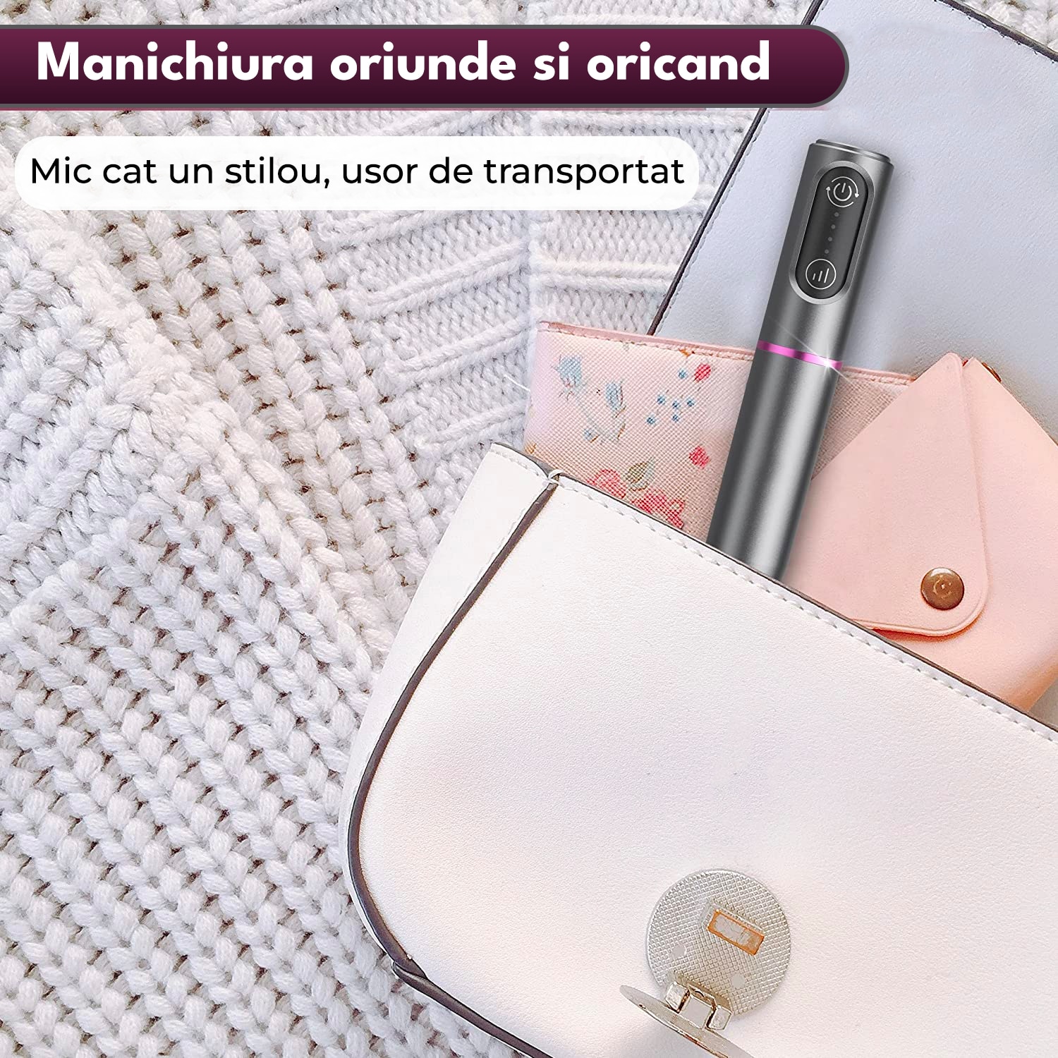Професионална пила за нокти, безжична електрическа пила за маникюр ...