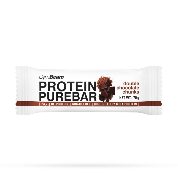 GymBeam - PureBar fehérjeszelet 70 g dupla csokidarabok