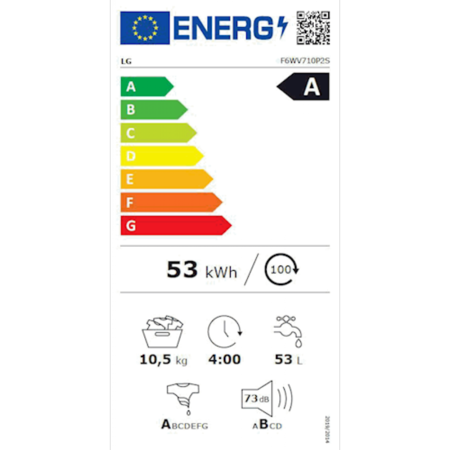 Masina de spalat rufe frontala LG F6WV710P2S AI DD, 10.5 kg, clasa energetica A, 1600 rpm, negru