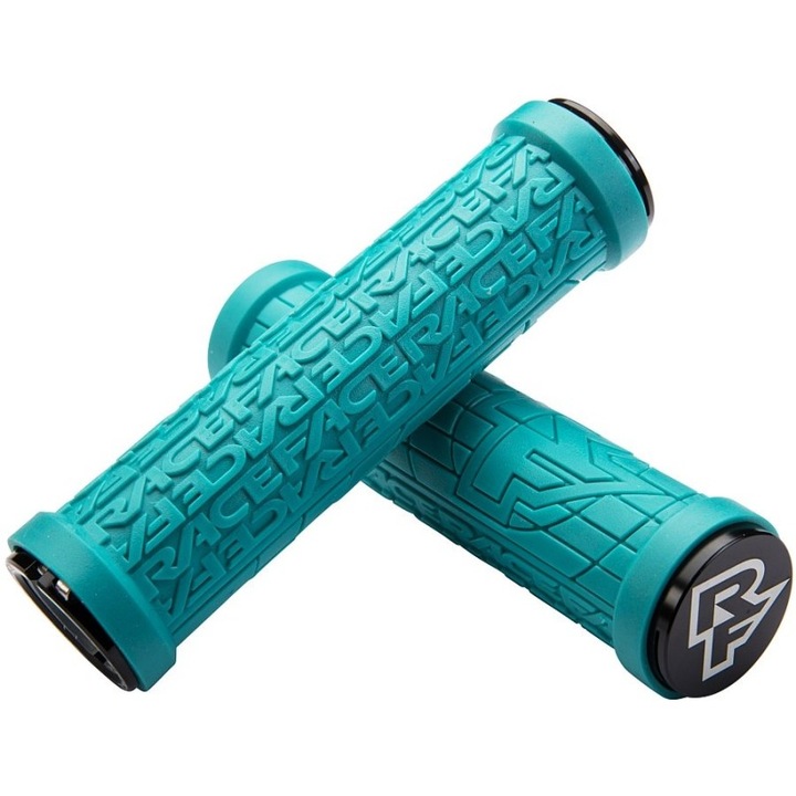 Race Face Grippler Lock On Sleeves, гумен материал, мек горен слой, 1 чифт, тюркоазен цвят