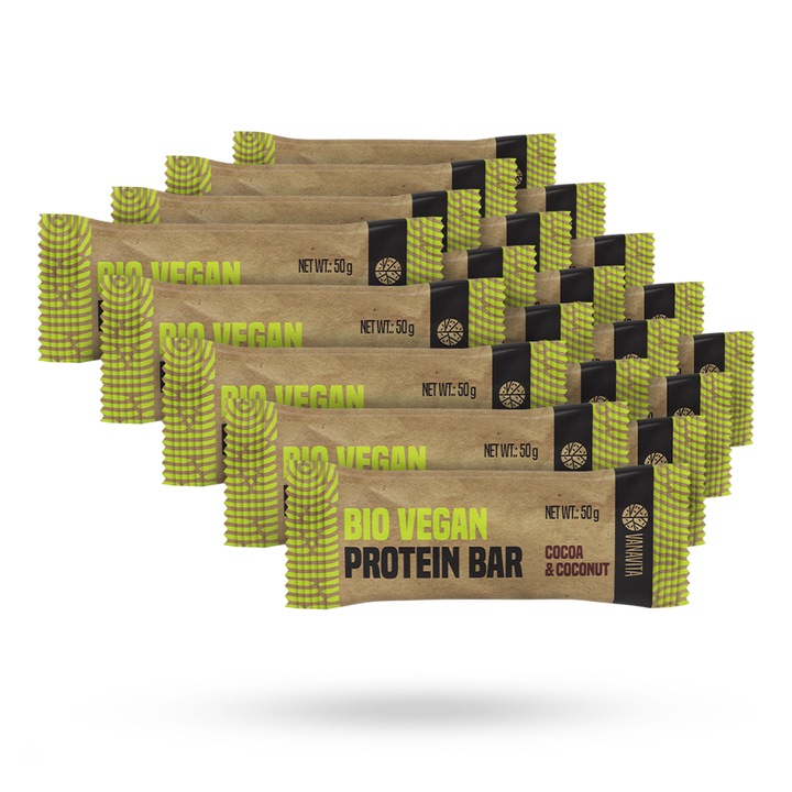 VanaVita - BIO Vegan Protein Bar 20 x 50 g kakaó és kókusz