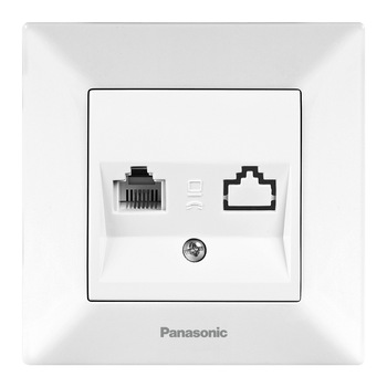 Priza telefon Panasonic Arkedia, Alb, cat3 Priza telefon Panasonic Arkedia, Alb, cat3