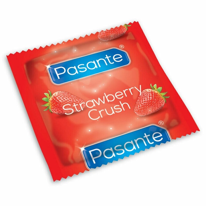 Pasante Óvszer, Strawberry Crush, eper ízzel, 144 db