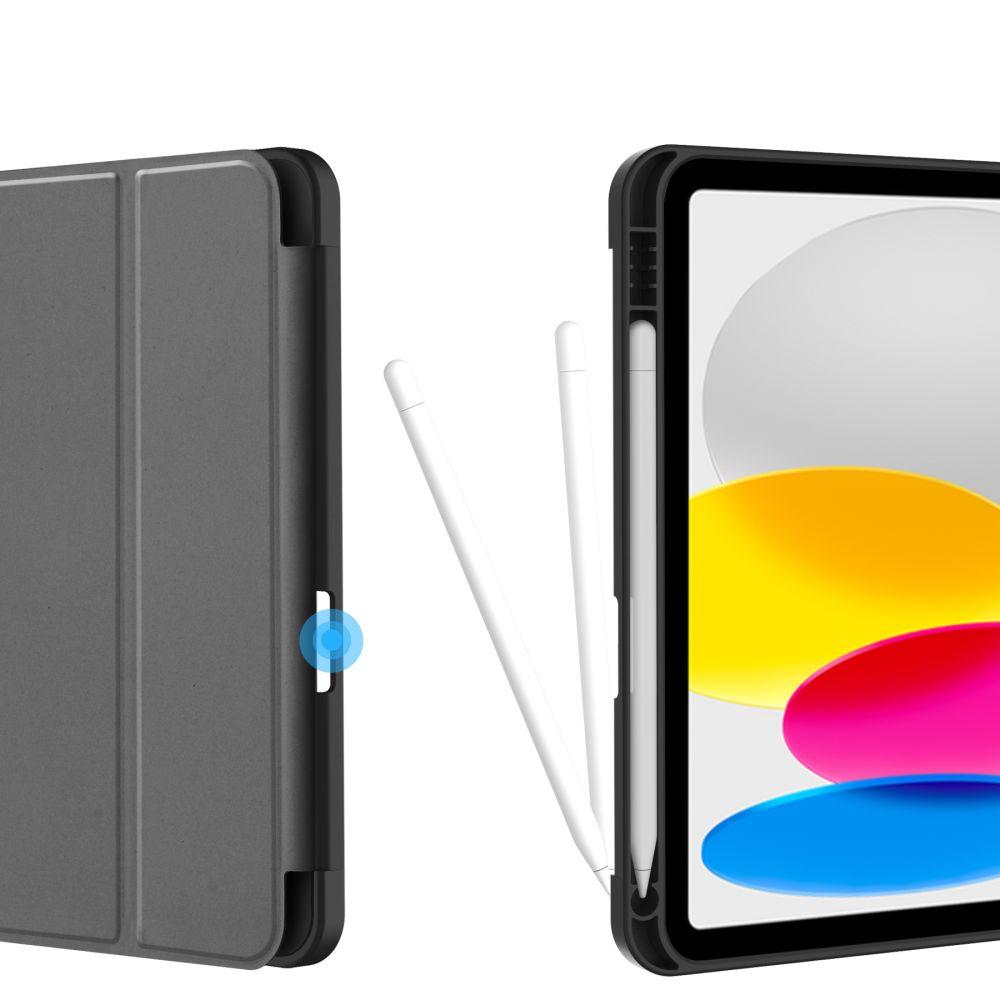 Husă inteligentă neagră, compatibilă cu tableta iPad 2025 de 11 inchi (iPad 11), cu suport pentru creion