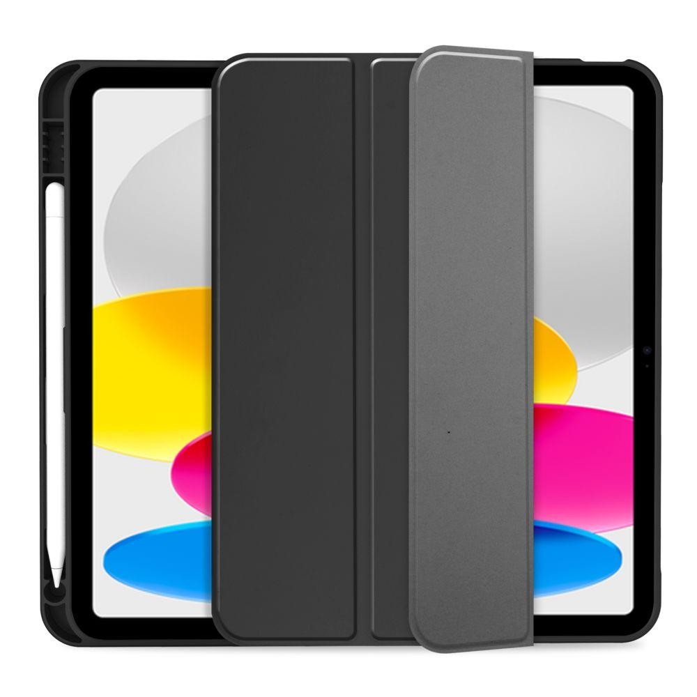 Husă inteligentă neagră, compatibilă cu tableta iPad 2025 de 11 inchi (iPad 11), cu suport pentru creion