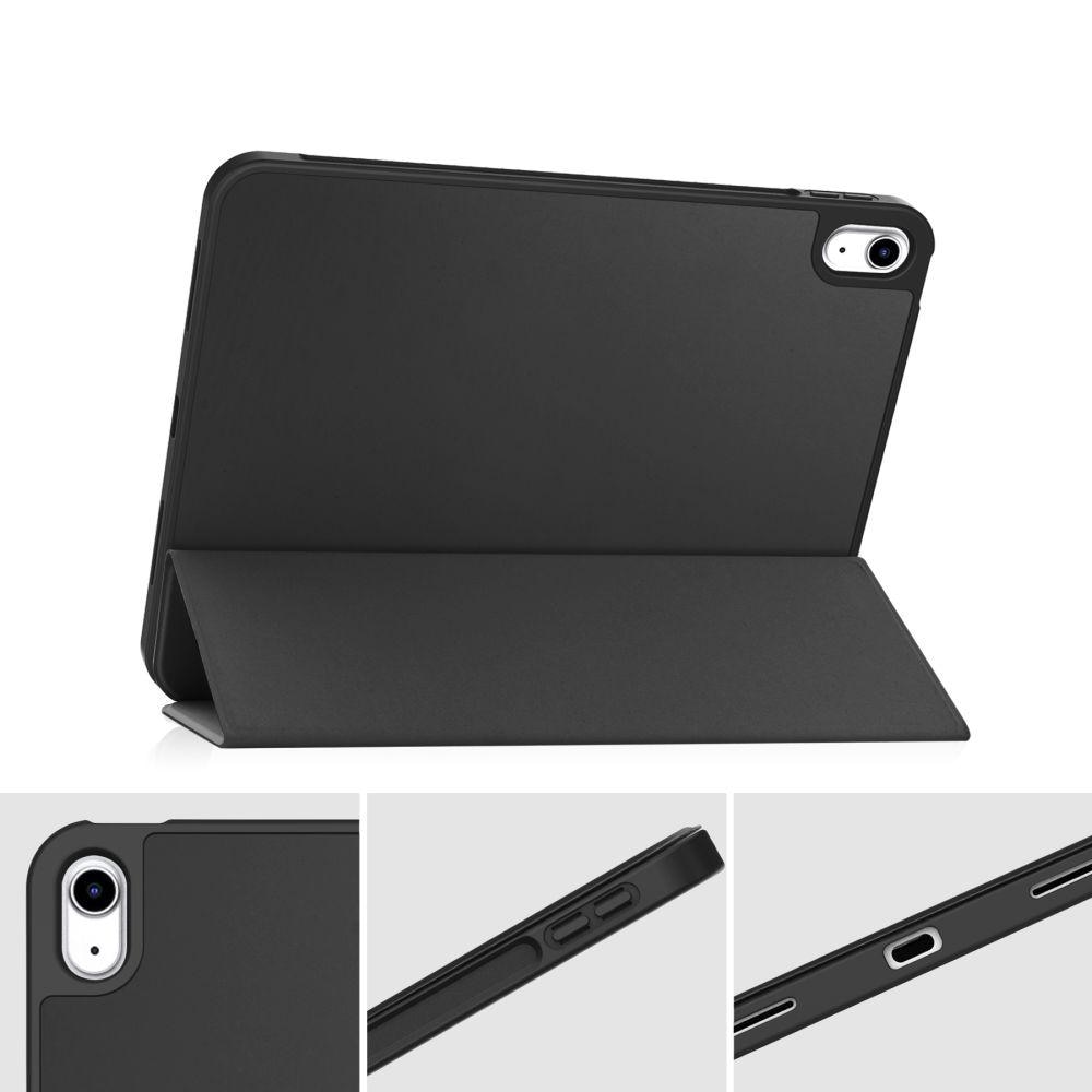 Husă inteligentă neagră, compatibilă cu tableta iPad 2025 de 11 inchi (iPad 11), cu suport pentru creion