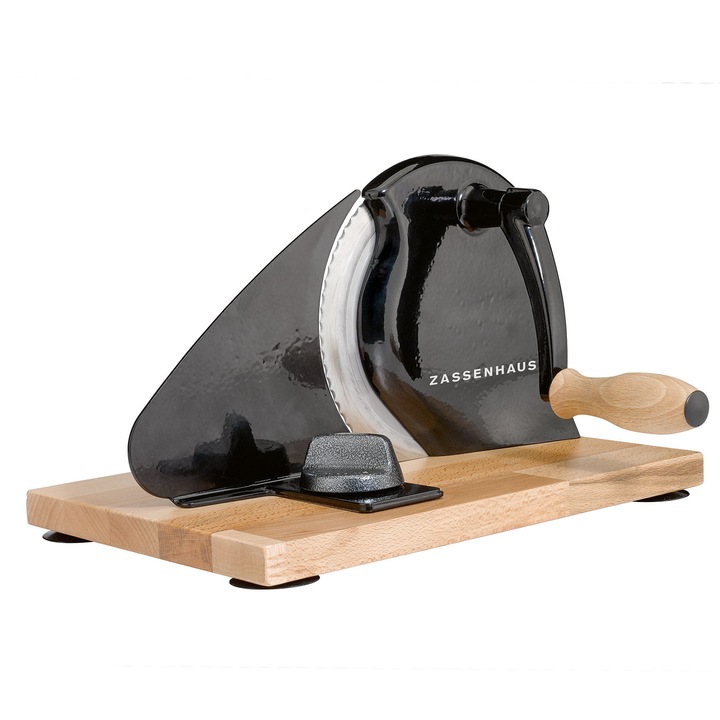 Masina de feliere paine Zassenhaus manuala, 30 x 25,5 x 19 cm, negru