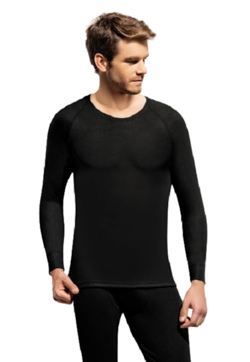 Мъжка термо блуза 2006, Кота, полиестерен еластан, черен