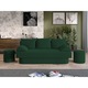 Canapea One, extensibila, cu lada depozitare, stofa, 190 x 100 x 75 cm, Verde