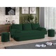 Canapea One, extensibila, cu lada depozitare, stofa, 190 x 100 x 75 cm, Verde