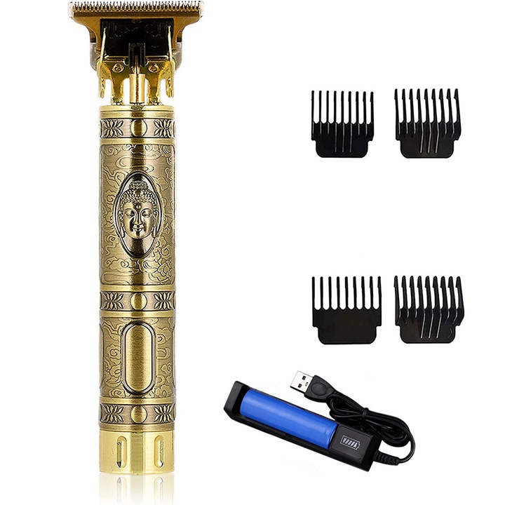 Aparat de tuns barba Profesional, Clipper, Incarcare USB, Lama din Otel inoxidabil