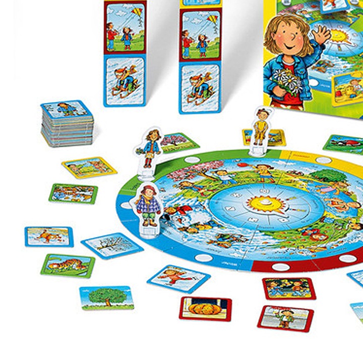 Joc educational pentru copii Ravensburger #6249848/9472 1-26/31, In jurul calendarului, Calatorie prin anotimpuri, 4-7 ani, ‎28 x 19 cm