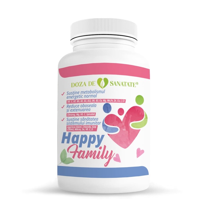 Supliment alimentar multivitamine, Doza de Sanatate, Happy Family, 30 comprimate