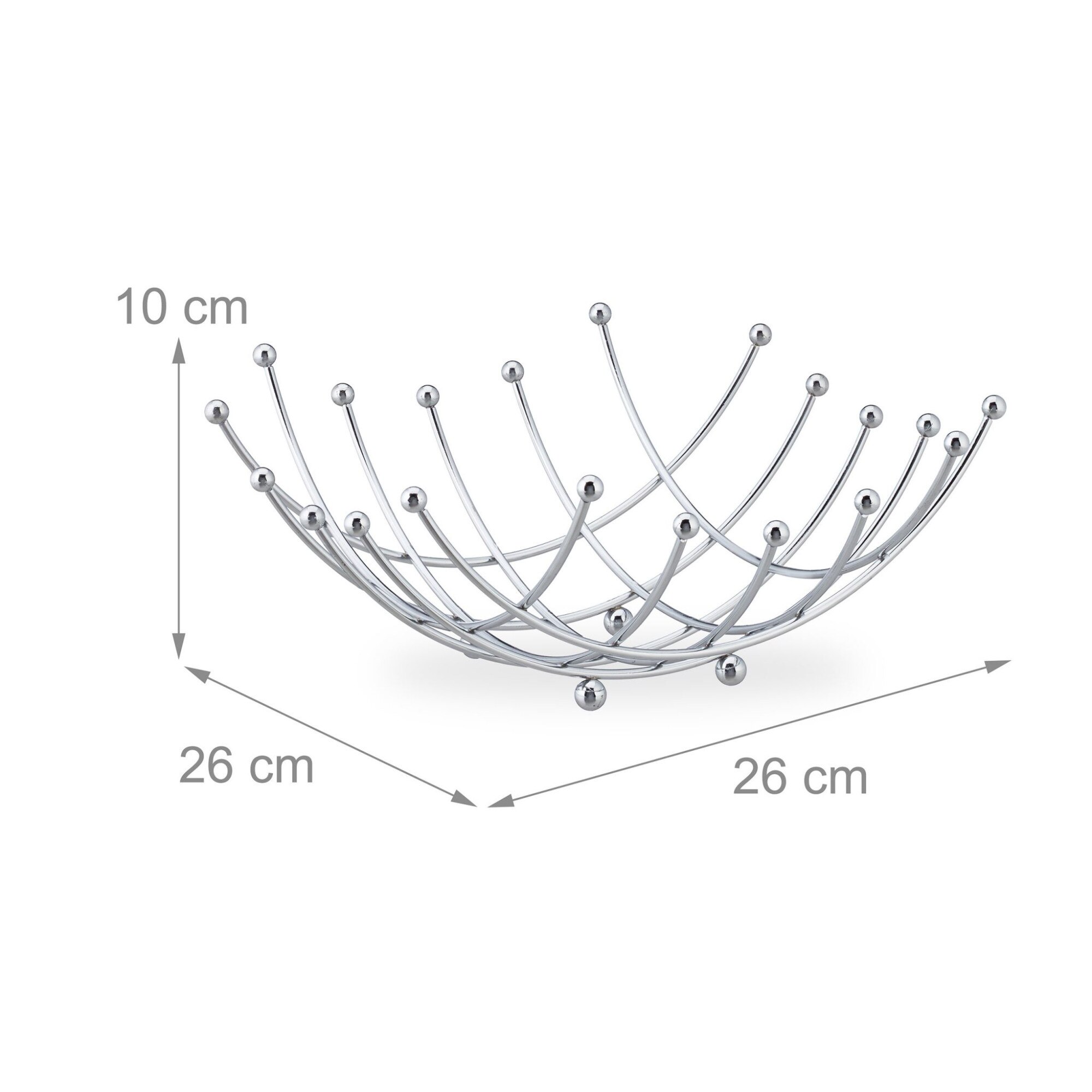 Cos pentru fructe Relaxdays, din metal, 10 x 26 x 26 cm - eMAG.ro