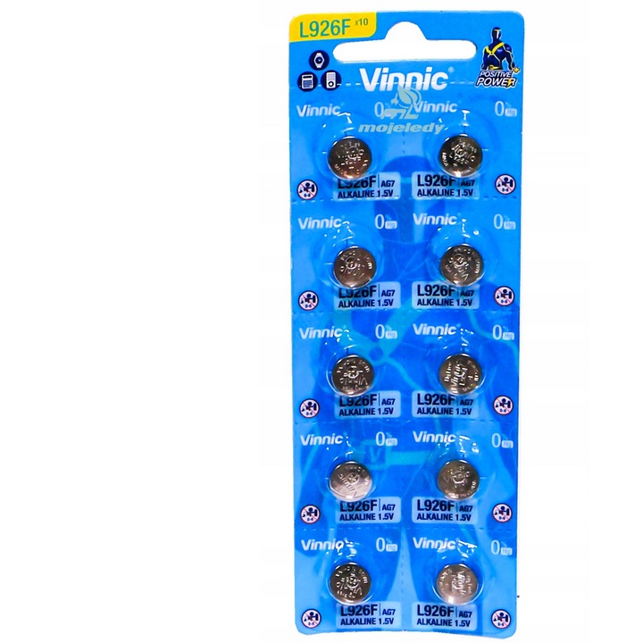 Комплект от 10 батерии за часовник тип бутон VINNIC AG7 L926
