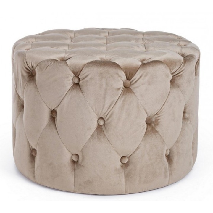 Taburet catifea bej Lorella 60x42 cm