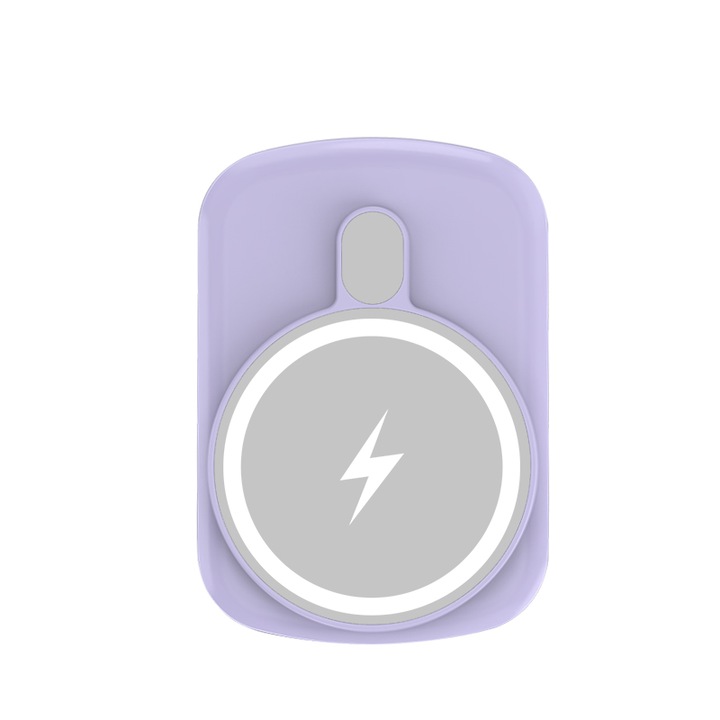 Baterie Magnet 10.000 mAh 15w subtire cu incarcare rapida fara Fir Mini portabil pentru telefon mobil pentru iPhone 12 Samsung, Purple