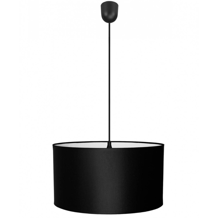 Plafoniera suspendata cu abajur, Light Home, Indigo TS, reglabile, Lungime 95 cm, Latime 40 cm, Abajur 40 cm, E27, 1 punct de lumina, material textil, Negru