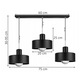 Plafoniera suspendata, Light Home, Barcelona, reglabile, Lungime 95 cm, Latime 75 cm, Abajur 20 cm, E27, 3 punct de lumina, metal, Negru/Crom