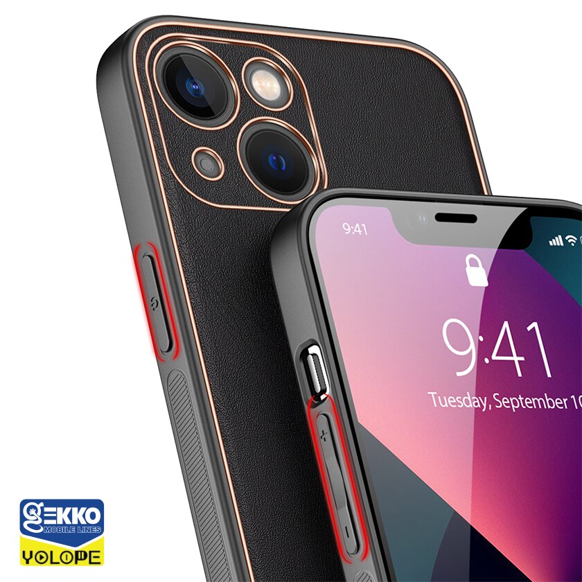 Калъф за iPhone 13, с текстура еко кожа, противоплъзгащи силиконови ...