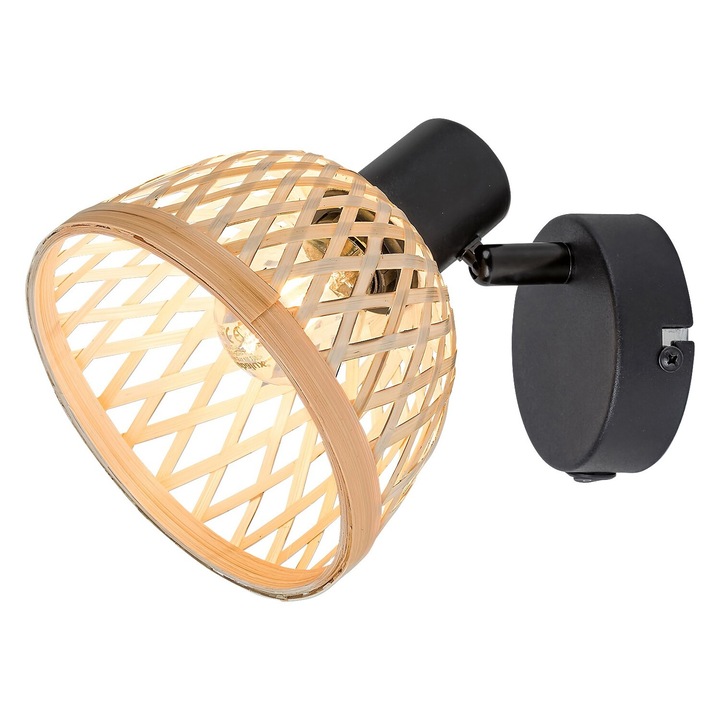 Rattan lámpa, Rabalux, foglalat E14x15W, fekete
