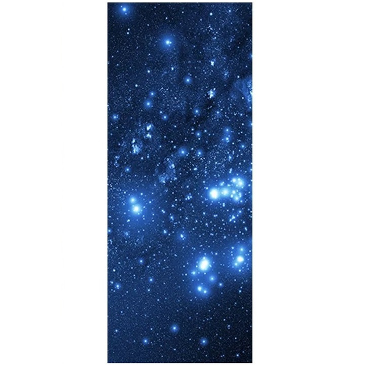 Sticker Decorativ pentru Usa de Interior, 2 Folii Autocolant Adeziv, Dimensiune Totala 78 x 200 cm, Model Calea Lactee si Sitemul Stelar, Premium, Original Deals