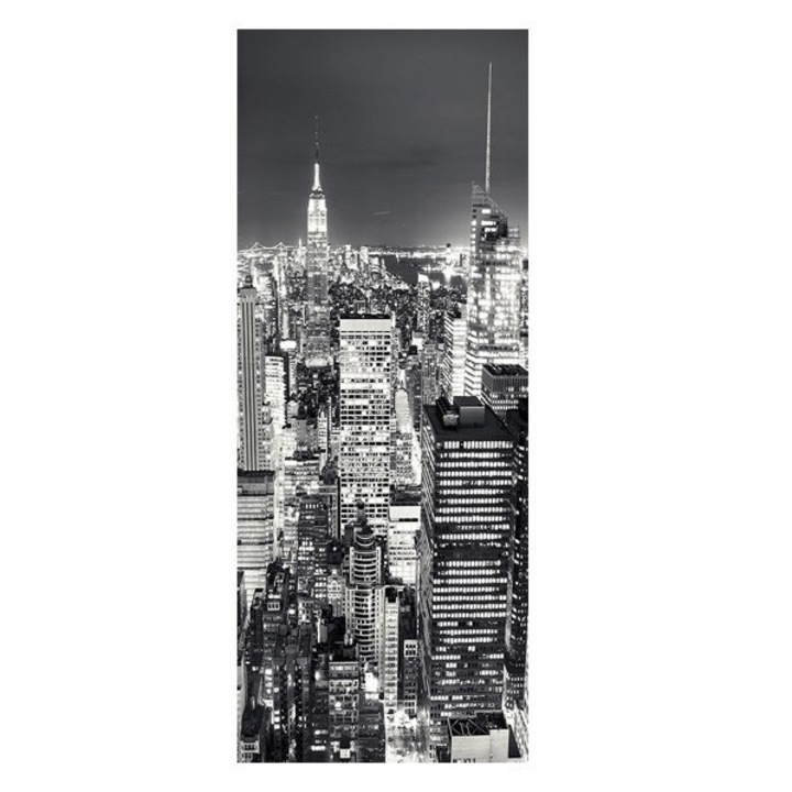 Sticker Decorativ pentru Usa de Interior, 2 Folii Autocolant Adeziv, Dimensiune Totala 78 x 200 cm, Model Orasul New York, Premium, Original Deals