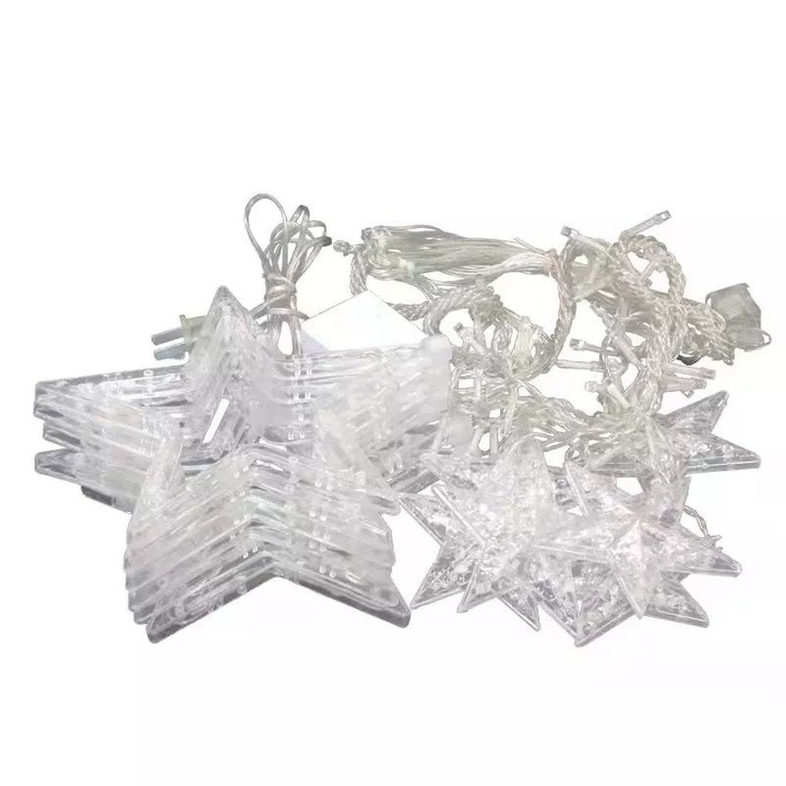 Instalatie de Craciun, perdea luminoasa ploaie de stele, lungime 3 m, lumina multicolor