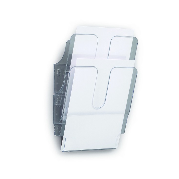 Suport pentru pliante, Durable, Flexiplus, 2 x A4, Transparent