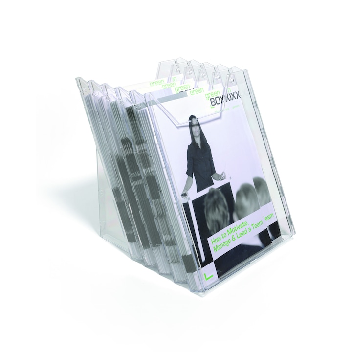 Suport pentru pliante, Durable, Combibox, 5 x A4, Transparent