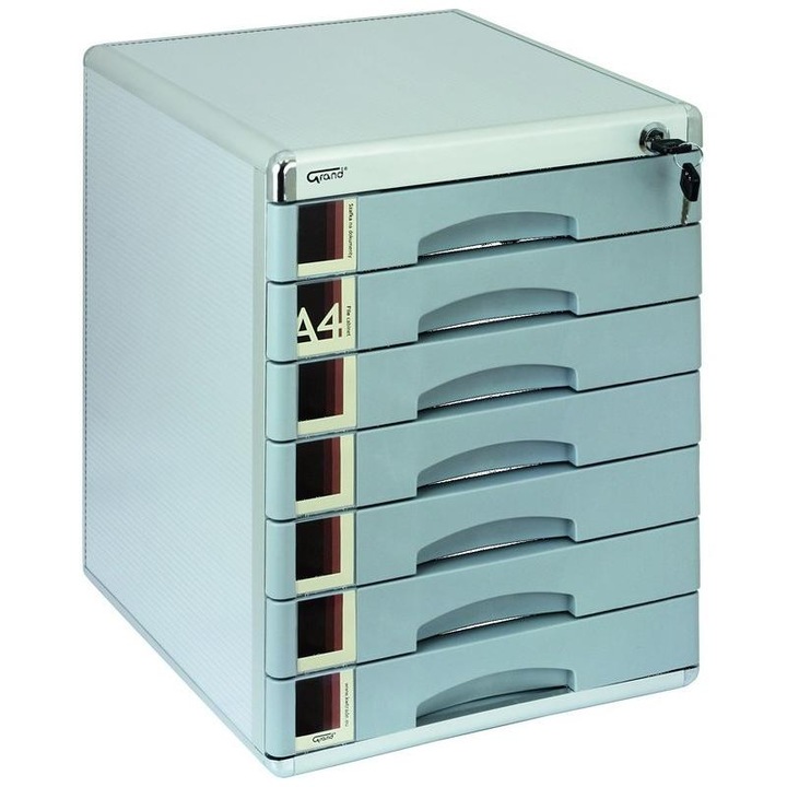 Dulap metalic, Yellow One, cu 7 sertare, 300 x 358 x 405 mm, Albastru