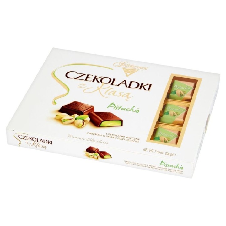 Praline Premium de Ciocolata Solidarnosc si Crema de Fistic, Cantitate 200 g